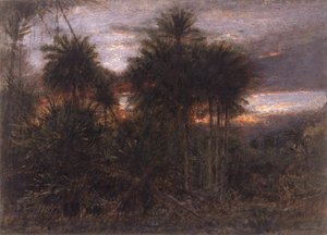 Djungeln, där alla vilddjuren i skogen rör sig (wc och gouache) av Albert Goodwin