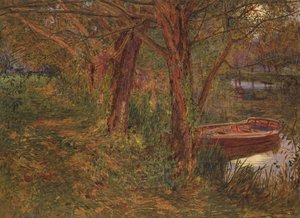 The River at Dusk (wc med kroppsfärg på papper) av Albert Goodwin