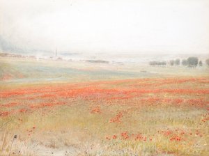 Tårarna. Vallmo i majs. Salisbury av Albert Goodwin