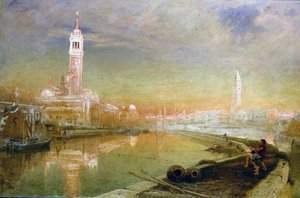 Venedig - Midsommargryning (olja på duk) av Albert Goodwin