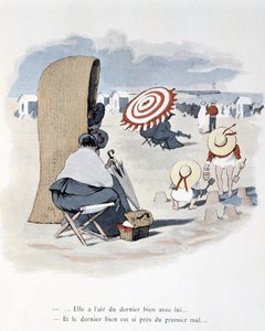 Strandscen i "Etoile de mer". A. Guillaume. Editions Simonis Empis, Paris av Albert Guillaume