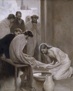 Jesus Washing the Feet of his Disciples, 1898 (olja och grisaille på papper)