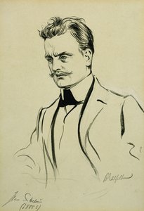 Porträtt av kompositören Jean Sibelius, liten halvlängd, av Albert Gustaf Aristides Edelfelt