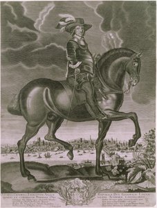 Ridsporträtt av Oliver Cromwell (1599-1658) ca 1655