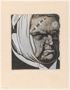 Karikatyr av Abraham Kuyper, efter resan till Bryssel och fallet Heeckeren