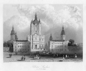 Kloster Smolnoi, nära St Petersburg, Ryssland, c1840.