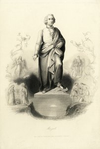 Mozart Monument på Mozartplatz, 1842. av Albert Henry Payne