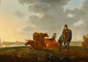 betesmark vid ån av Albert Jacobsz Cuyp