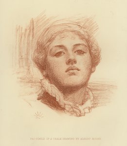 Faksimil av en kritateckning (gravyr) av Albert Joseph (after) Moore