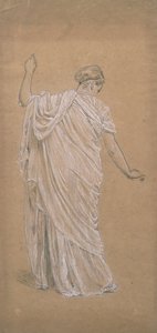 Studie för en trädgård (krita på tonat papper) av Albert Joseph Moore