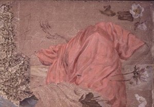 Studie av en draperad figur och blommor av Albert Joseph Moore