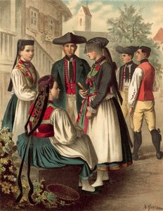Tysk kostym, Wurtemberg Betzingen av Albert Kretschmer