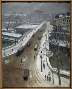 Bridge Neuf i Paris under snön 1938 (olja på duk) av Albert Marquet