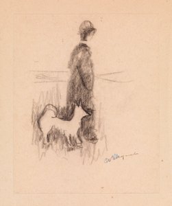Figur med en hund (ritning på papper) av Albert Marquet