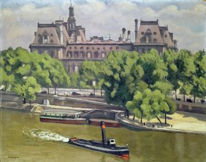 Hotel de Ville och Seine, Paris av Albert Marquet