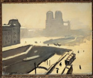 Paris på vintern (Le pont Saint-Michel av Albert Marquet