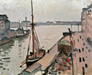 Kaj med fiskebåtar av Albert Marquet