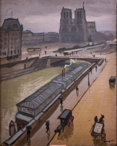 Regnig dag. Notre Dame de Paris av Albert Marquet
