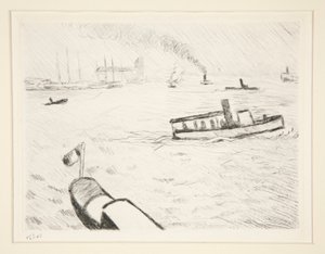 Bogserbåt i Hamburg av Albert Marquet