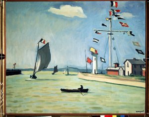Hamnen i Honfleur i Normandie av Albert Marquet