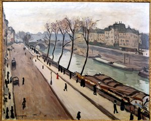 Utsikt över Seine från Quai des Grands Augustins i Paris av Albert Marquet