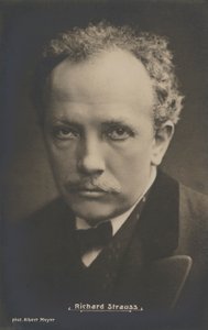 Porträtt av den musikaliska kompositören Richard Strauss (s/v foto) av Albert Meyer