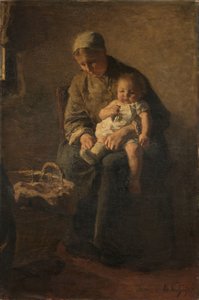 En mamma med sitt barn