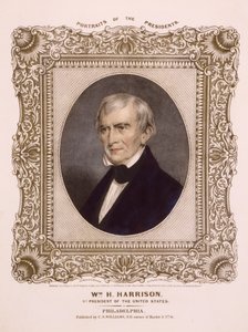 USA:s president William Henry Harrison, 1846 (litografi)