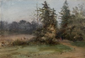 Landskap med två figurer