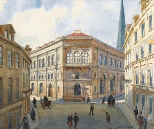 ""Porträtt av Rigabörsen i Lettland"" (Utsikt över Rigabörsen) Akvarell av Albert Benois (1852-1936) - 1880 Dim 22,5x27 cm Privat samling