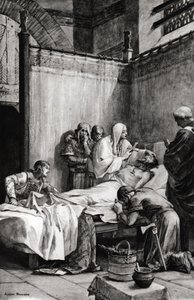 Clovis I:s död av frankerna i Paris den 27 november 511 - Clovis död - teckning av Albert Maignan (1845-1908) -