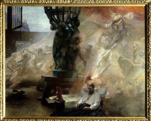 Jean Baptiste (Jean-Baptiste) Carpeaux (1827-1875), fransk skulptörs död. Målning av Albert Maignan (1845-1908)