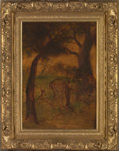 A Stag Drinking, ca. 1870-talet. av Albert Pinkham Ryder