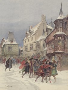 Snöstrid vid Romorantin, den sårade kungen stormar Saint-Pols hus