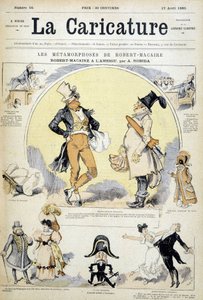 Tecknad film om skådespelaren Robert Macaire av Robida, cov. "" La karikatyren"" 1880-07-17. av Albert Robida
