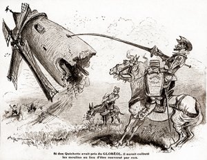 Don Quijote för en reklam för den befästande Globeol, omkring 1916 (illustration)