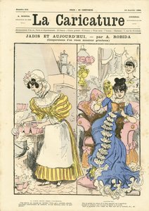 Illustration av Albert Robida (1848-1926) för omslaget till La Caricature (1880) av Albert Robida
