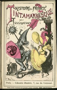 Illustration av Albert Robida (1848-1926) i Histoire de France tintamarresque, ca. 1880 - Historia, dans av Albert Robida