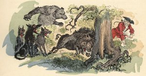 Illustration av Albert Robida i "" History and Adventures of the Baron de Munchausen"" (Munchhausen), H. Laurens Ed., sent 1800-tal."" av Albert Robida