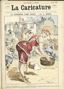 Illustration av Albert Robida (1848-1926) för filten La Caricature (1880) av Albert Robida