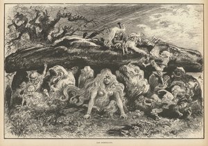 Korrigans, andar från bretonsk legend (litho) av Albert Robida