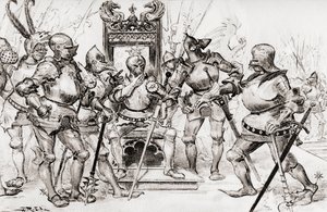 Le conseil des captains de Picrochole eller rådet för Picrocholes kaptener. av Albert Robida