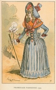 Parisiska strandpromenaden 1790 av Albert Robida