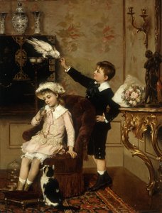 Mormors husdjur (olja på duk) av Albert Roosenboom