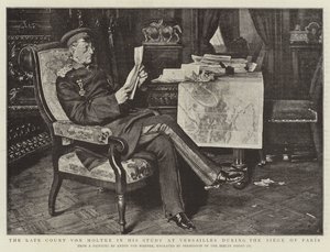 Den framlidne greve von Moltke i hans studie i Versailles under belägringen av Paris av Albert Sauvert