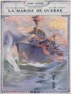 Franskt örlogsfartyg, omslagsillustration från "La Marine de Guerre