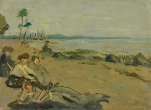 Badstrand av Albert Weisgerber