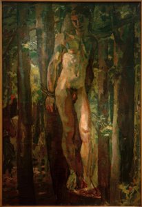 Sebastian bunden i skogen av Albert Weisgerber