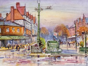 Lytham (färg litho) av Albert Woods