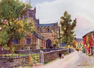 Priory Church, Cartmel (färg litho)